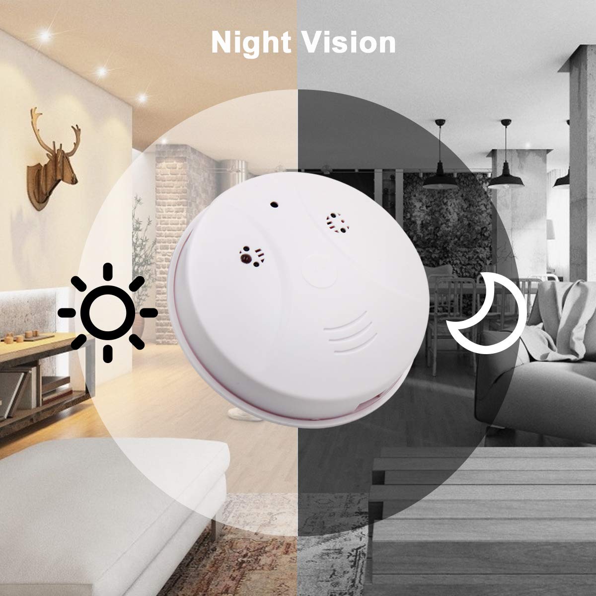 Newwings WiFi Security Camera with Smoke Detector Shape, 1080P Indoor Dome Camera with Motion Detection and Night Vision