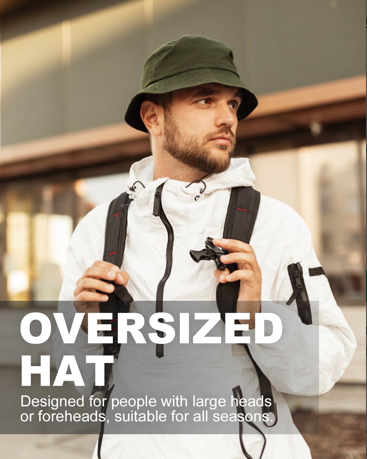 Feng Shui， Sombreros para el Sol L/XL/XX-Large,Sombreros de Pesca Reversibles Grandes,Sombrero de Pescador con protección UV de Doble Cara para Golf, Senderismo al Aire Libre
