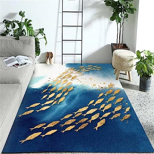 Tapis extérieur tapis de chambre à coucher bleu mignon poisson doux - 2
