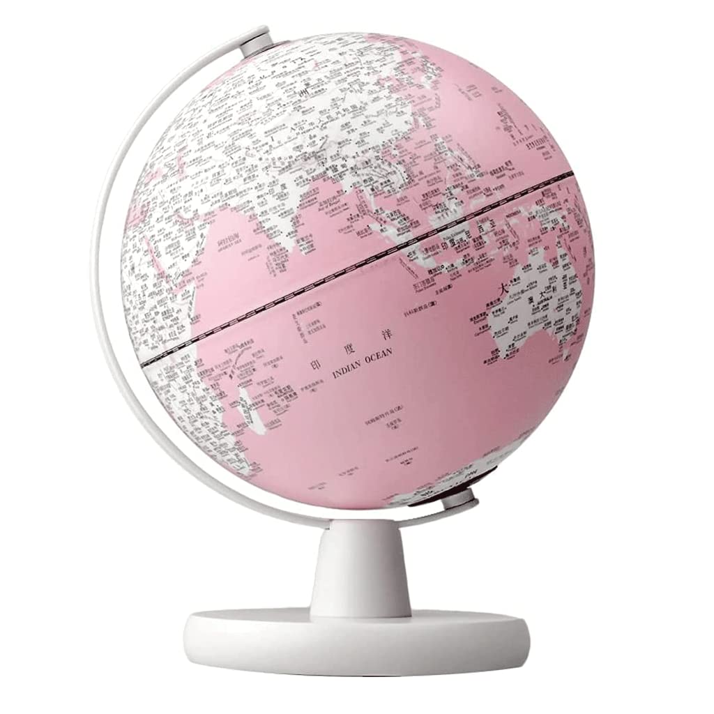 POCHY Belle Globes Globe Lumineux Rose Apprentissage Globe éducatif illuminé LED veilleuse Globe géographique pour Les Cadeaux d'apprentissage en Classe Pratique Mode