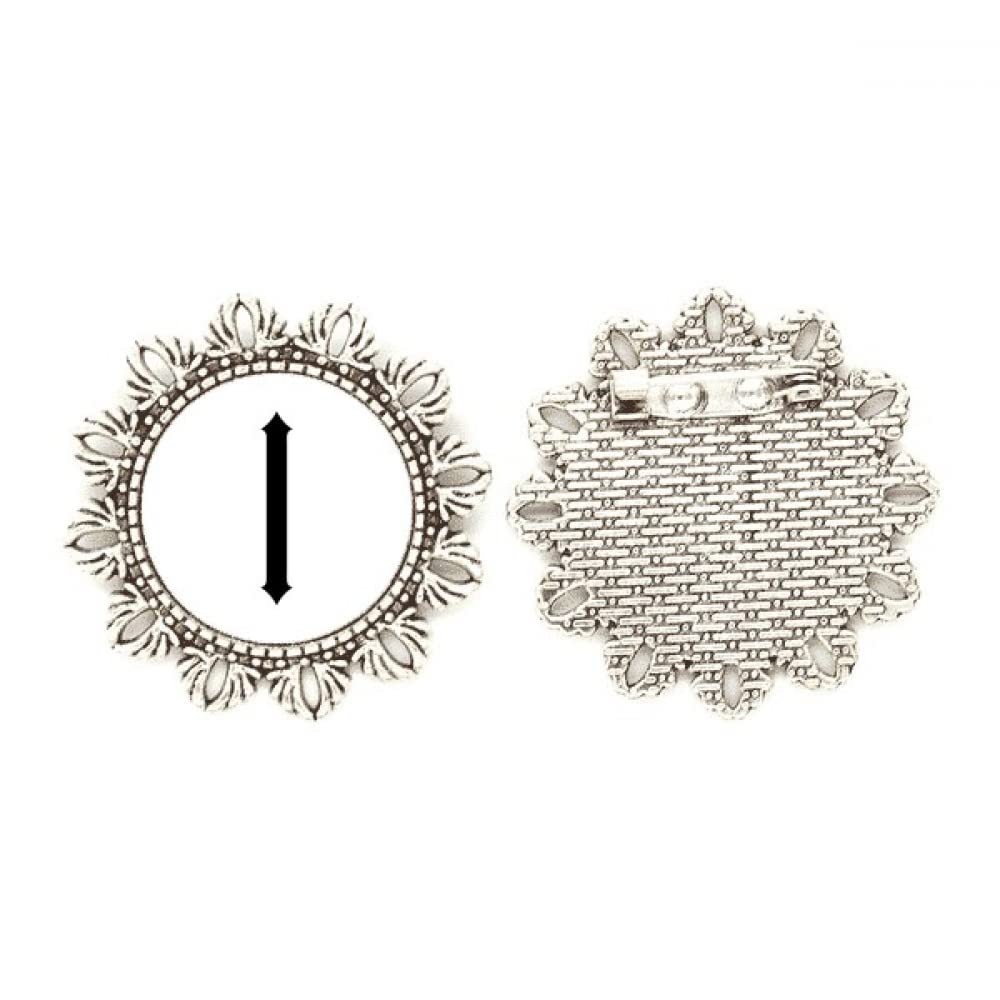 Broche de flor en plata negra con números romanos en tamaño medium 4