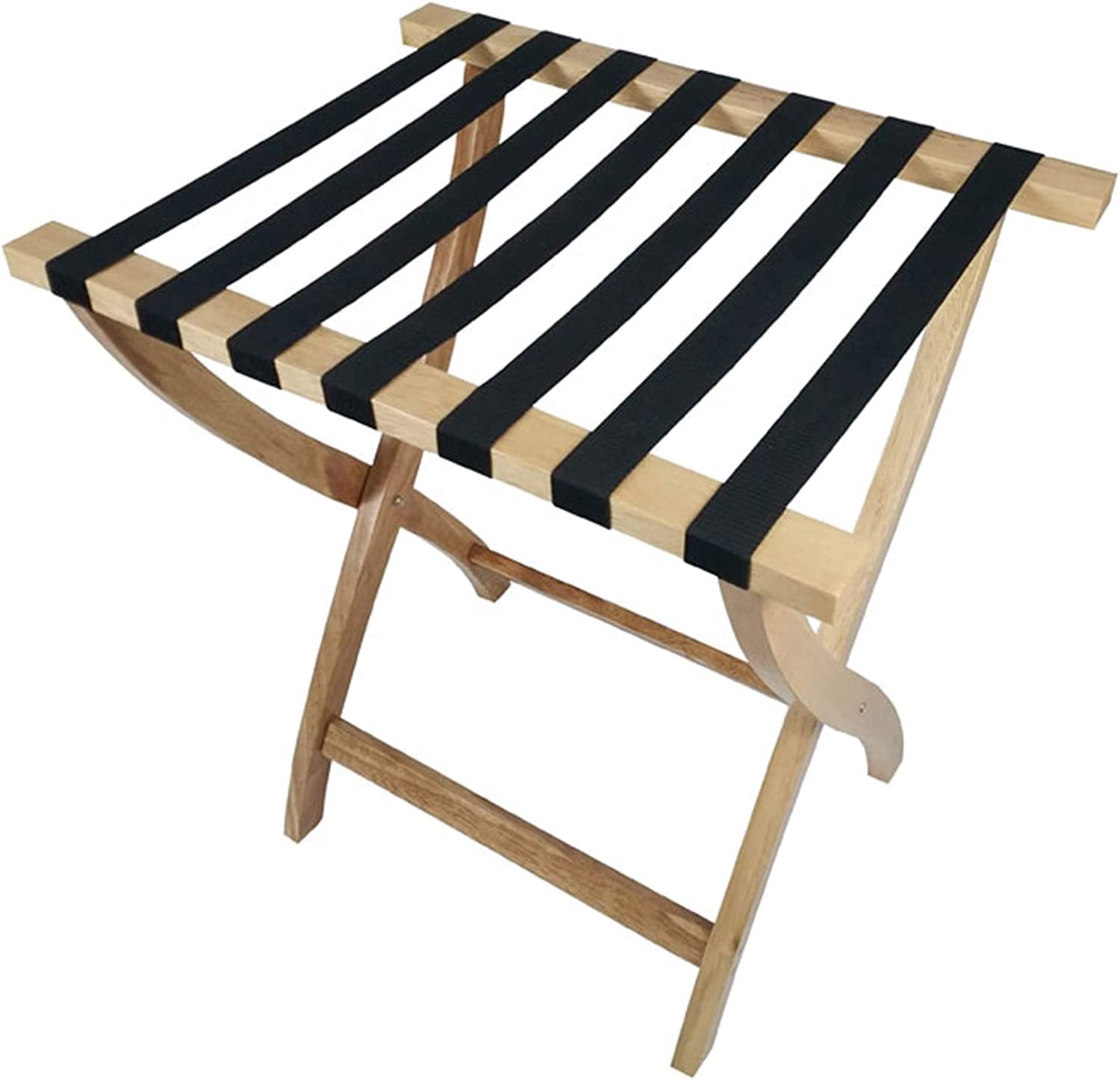 Portaequipajes for habitación de invitados, soporte plegable for maletas, estantes de almacenamiento plegables de madera maciza, muebles for hoteles, portaequipajes(Brown)