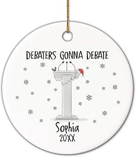 TODOLIA (String Included) Personalized Debaters Gonna Debate Christmas Ornament, Christian School Student Speech and Debate Club 2026 Ceramic Ornament, Debating Team Member Gift for Family, Friends