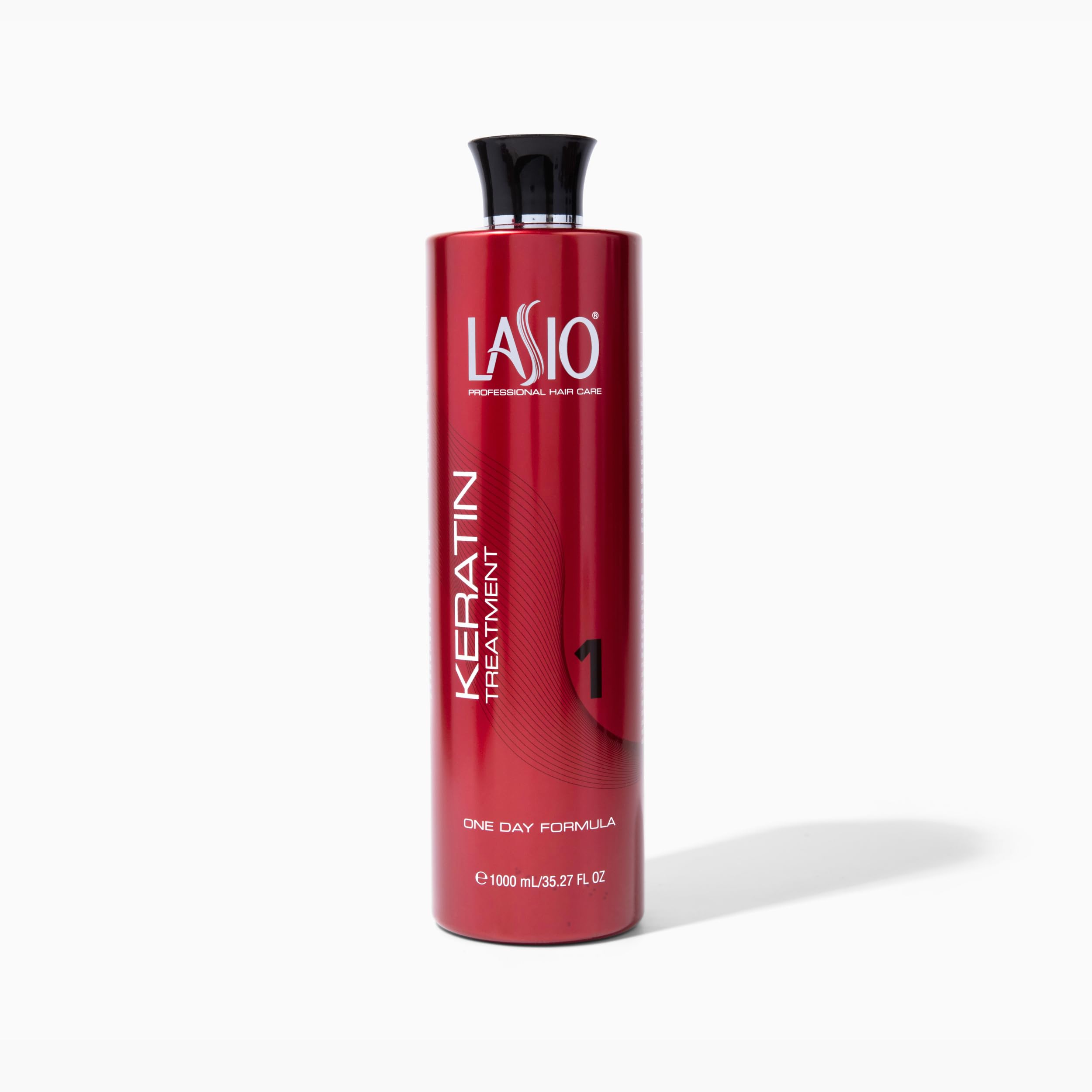 Lasio Keratin Treatment One Day Formula 35.27 Fl. Oz.Infused with Amber Extract, Lightweight Conditioner, Frizz Free, Reduce 90% curls, Fume Free
