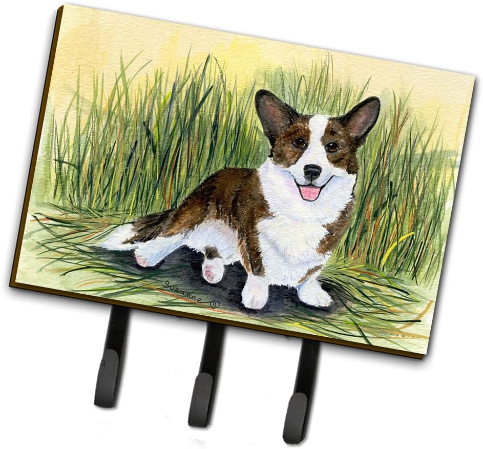 Caroline's Treasures SS8004TH68 Corgi Leash or Key Holder, Wall Hooks, Key Hooks Holder, Coat Rack Wall Mount, Coat Hooks, Hooks for Hanging Keys, Towels, Aprons, Leashes,