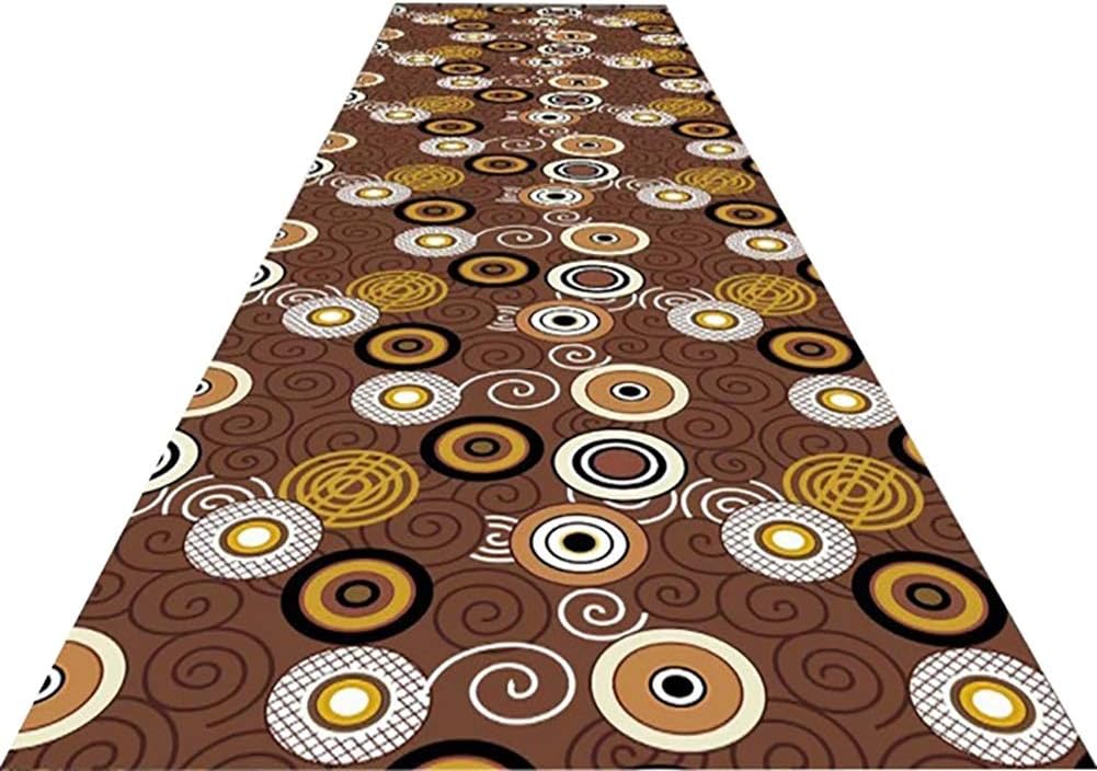 Hallway Runner Rug Kitchen Washable Non Slip Runner Rug Brown Yellow Modern Area Rug Runners, Washable Round Printed Uniquely Designed Carpet Runner, 60/80/100/120/140/160cm Wide (Size : 0.8x8m/2.6x2