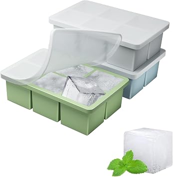 Large Silicone Ice Cube Molds 2 Inch,Easy Release Ice Cube Trays with Lid