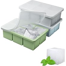 Large Silicone Ice Cube Molds 2 Inch,Easy Release Ice Cube Trays with Lid