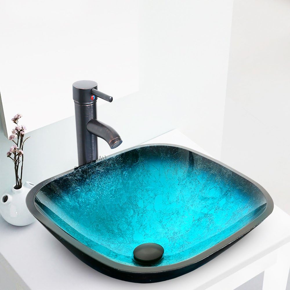 72" Black Bathroom Vanity and Sink Combo,0.5" Tempered Glass Vessel Sink,ORB Faucet,Drain Parts,Bathroom Vanity Top,Round Glass Sink Vessel Bowl,Mounting Ring,Removable Side Vanity,Mirror Not Included