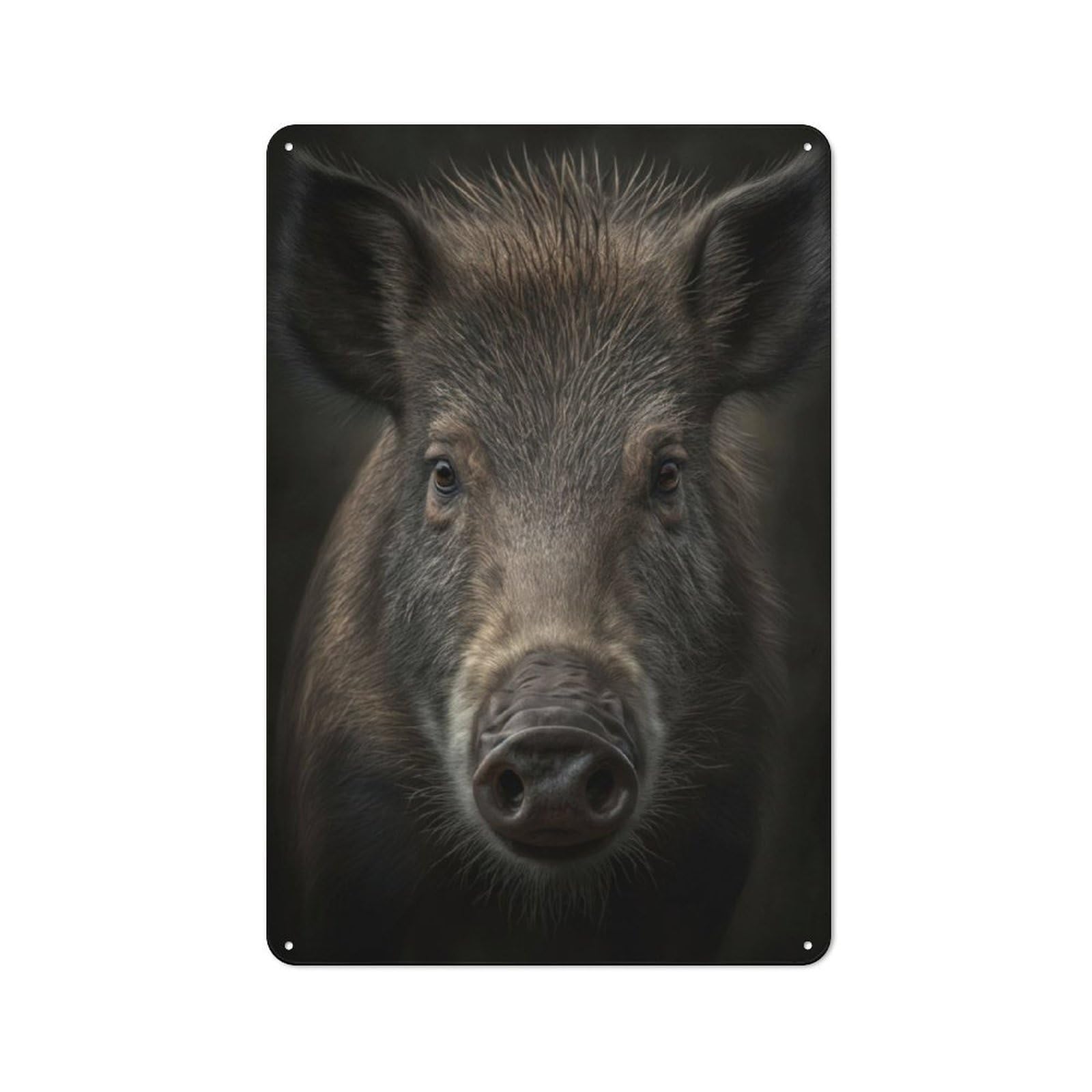 Junmoney Wild Boar Portrait Retro Metal Sign 30X20cm For Living Room Or Hallway, For Kitchen, Dining Room And Home Bar Wall Decor