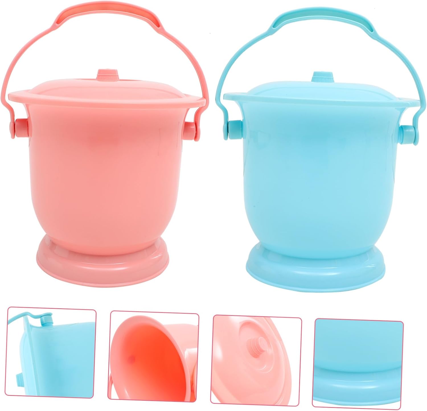 2Pcs Portable Urine Pot with Lid Handheld Night Urinal for Adults Household Bed Pan for Pregnant Women and Seniors Easy to Use Spittoon