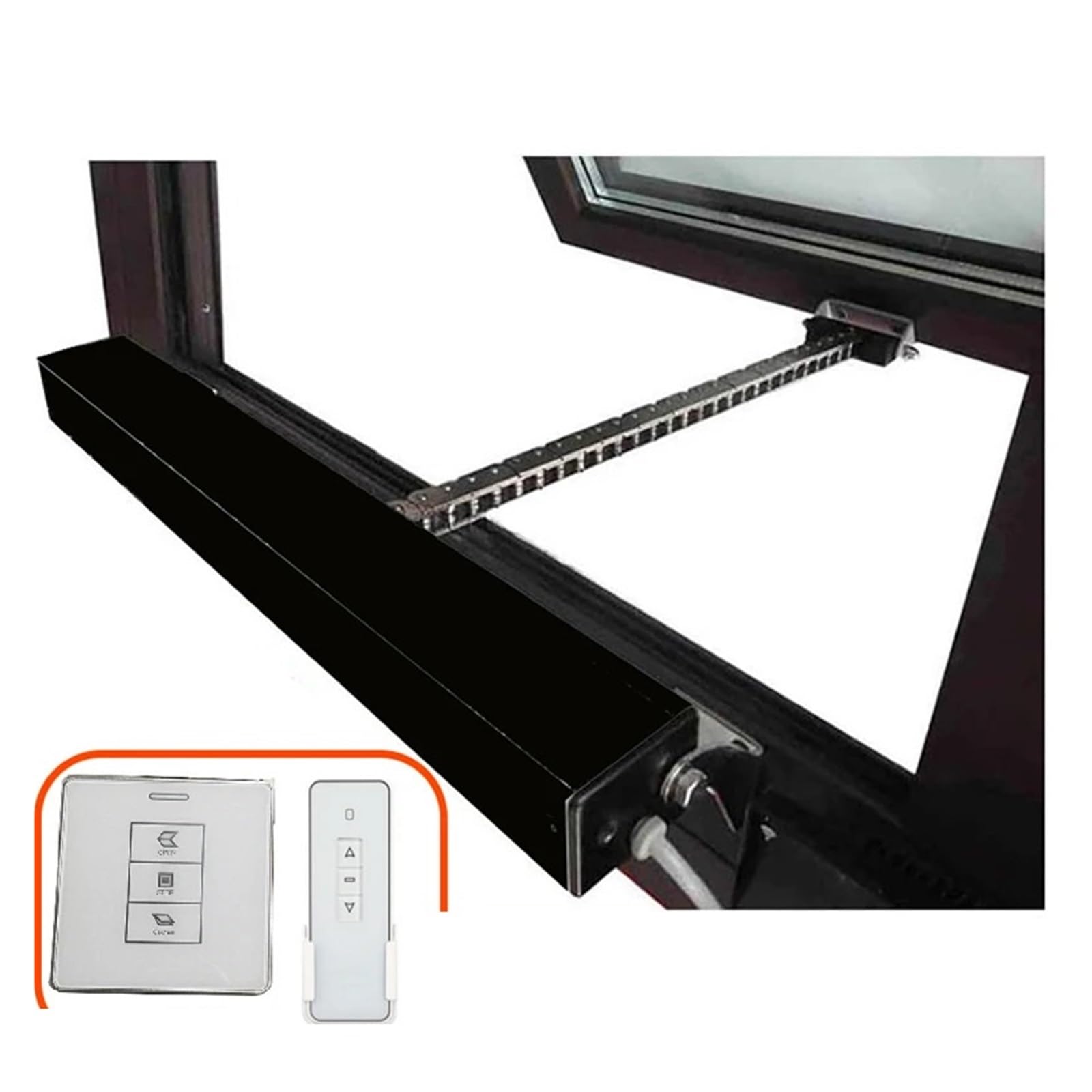 Motor Puerta Corredera, 500mm Chain Window Opener Aluminum Window Motor Skylight Actuator DIY Smart Home Basement Awning Engine Optional Remote Control(Kit4)