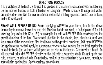 Farnam Wipe Original Formula Fly and Tick Protectant for Horses, 32 oz | Horse Fly Repellent, Deer Fly Repellent, Stable Fly Repellent Along with Ticks and Mosquitoes