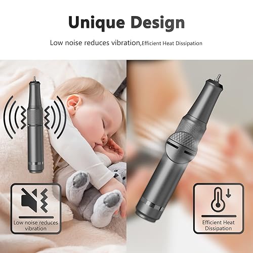 Miniatura 3 de Kit de taladro de uñas eléctrico recargable 35000RPM 6 en 1, máquina de lima de uñas acrílica profesional portátil para uñas de gel acrílico,