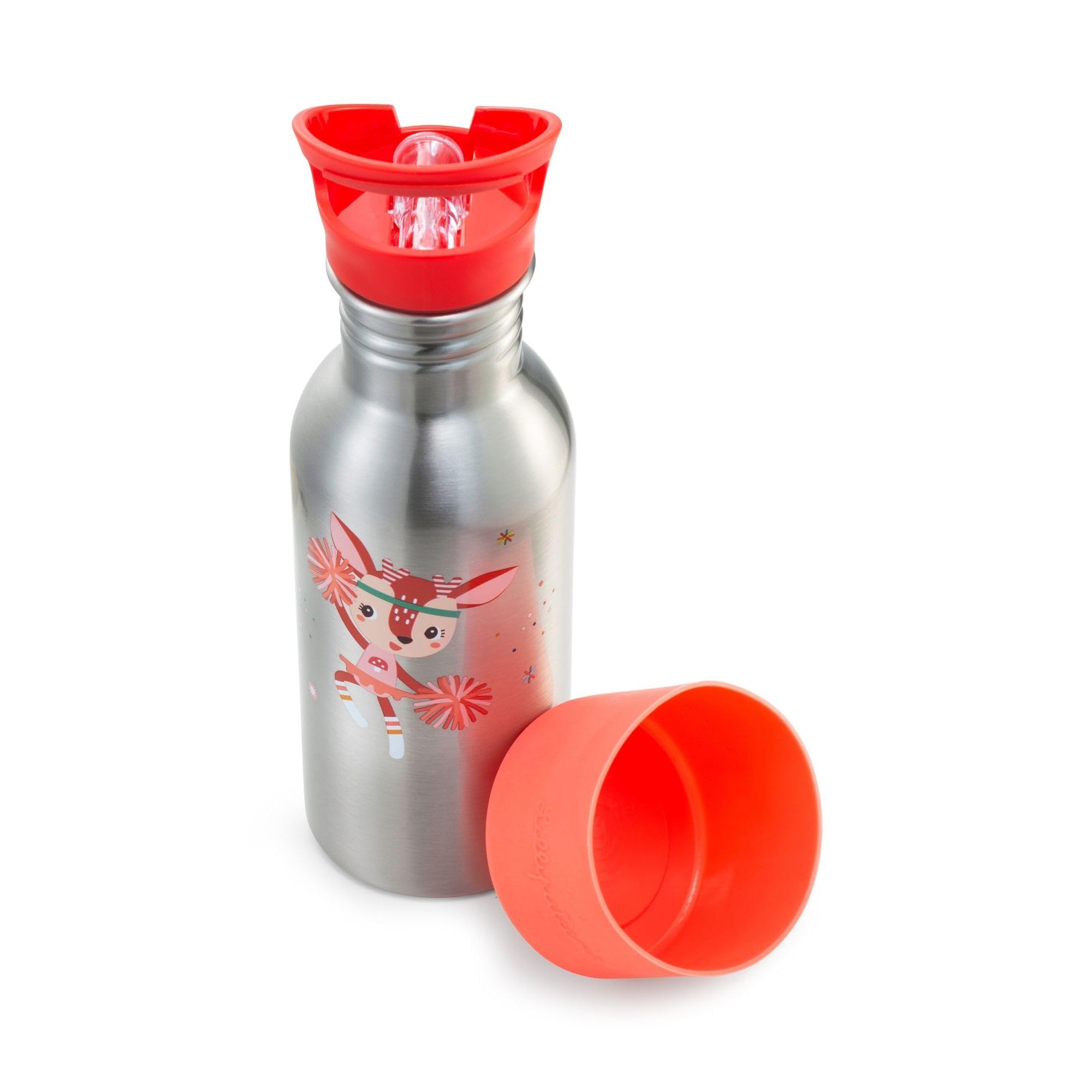 Gourde Enfant Personnalisable En Inox 500 Ml Avec Paille - Cadeau Idéal Pour école Et Sport
