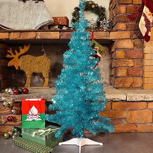 Juegoal 4 FT Lighted Artificial Christmas Tree, Pre-lit Green Tinsel Pine Spruce Tree, Light up with 70 White LED Lights Battery Powered, 8 Modes & Timer for Xmas Holiday Winter Home Party Decor by Juegoal - Image 2