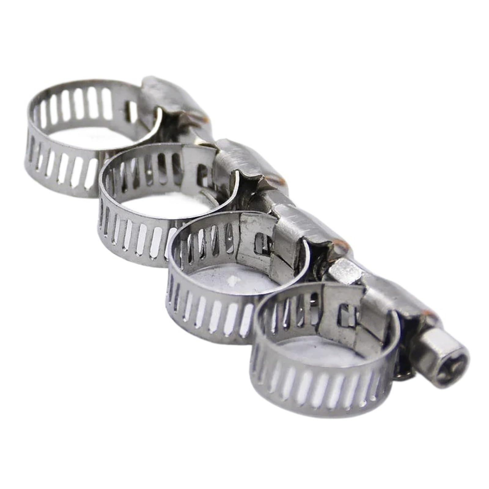 10 Pcs Stainless Steel 6mm to 12mm Hose Pipe Clamps Clips Fastener