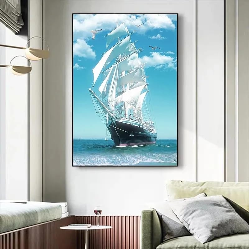 Toile voilier bleu pour créer un salon zen et nordique