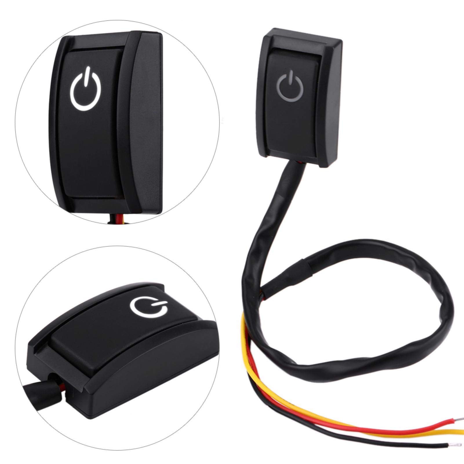 Przyklejony przełącznik przyciskowy, Stick on Switch 12v, DIY przełącznik przycisku samochodowego z białym światłem Led