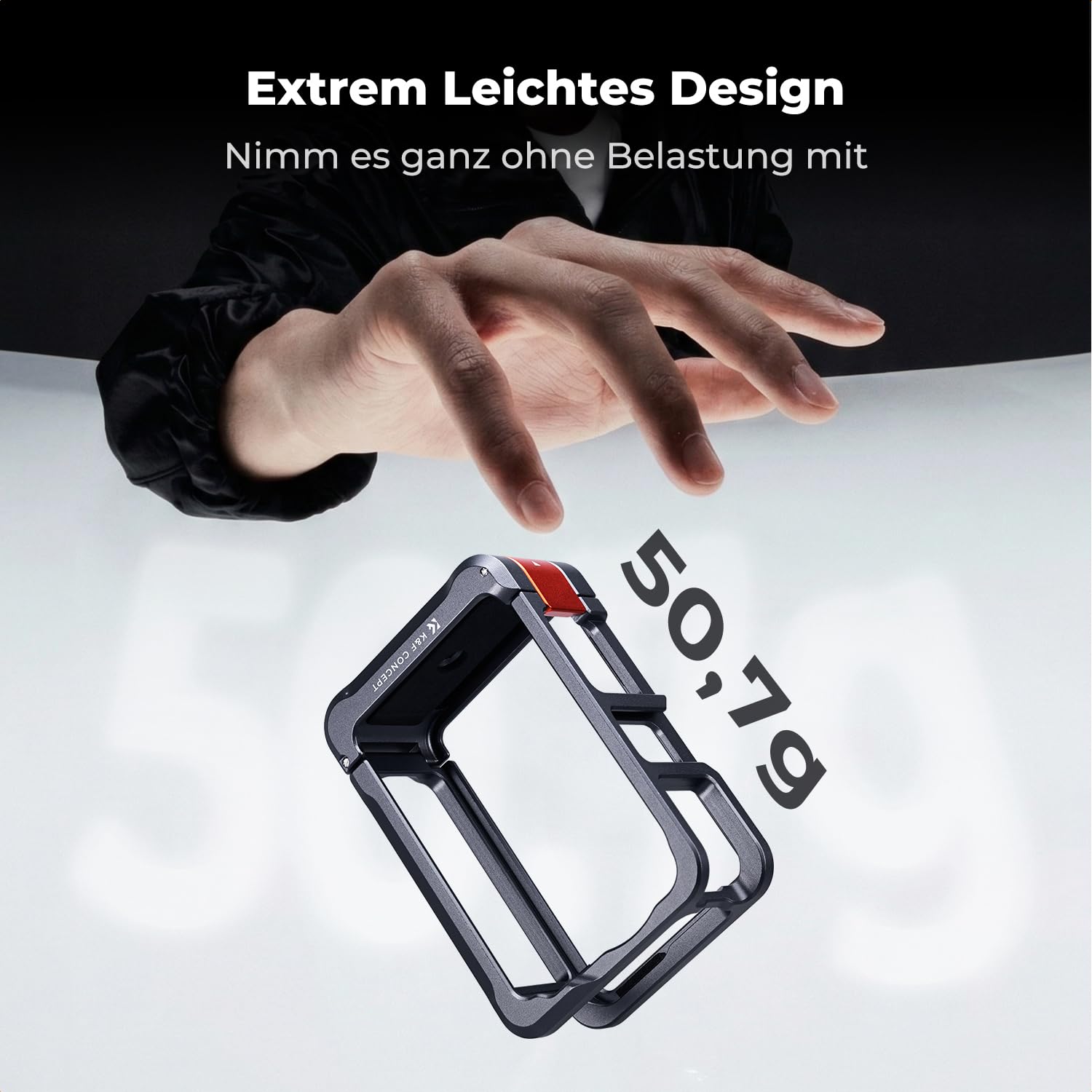 K&F CONCEPT Leichter Kamerakäfig aus Aluminiumlegierung für DJI Osmo Action 6, Schutzrahmen mit Schnellverschluss, Aluminiumgehäuse mit Blitzschuh, 1/4"-Gewinde, Auslösetaste, DJI Osmo Action 6 Case