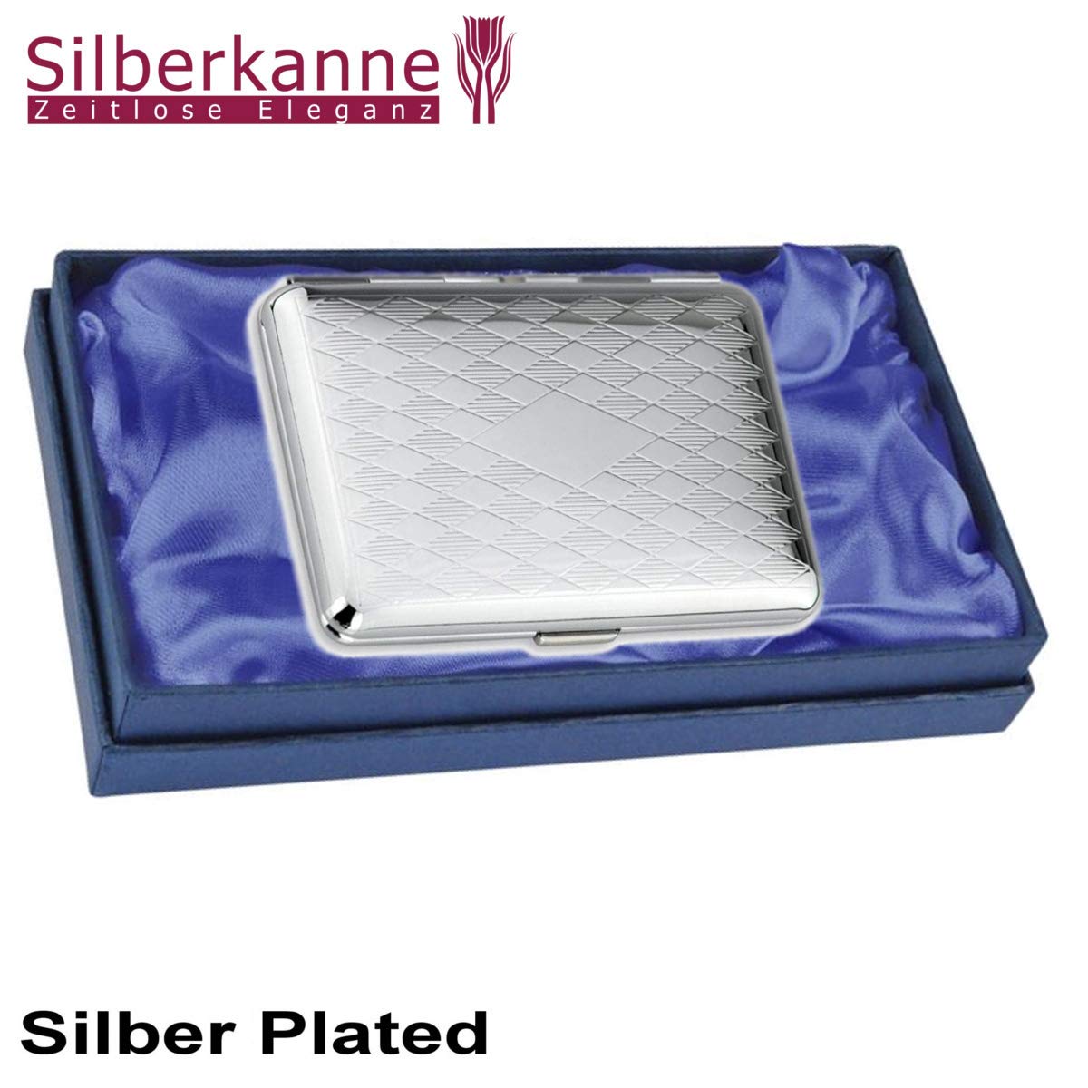Zigarettenetui Frankfurt – Edel Versilbert (Silver Plated) – Doppelseitig – 6,5x9,5 cm – Premium Design & Verarbeitung