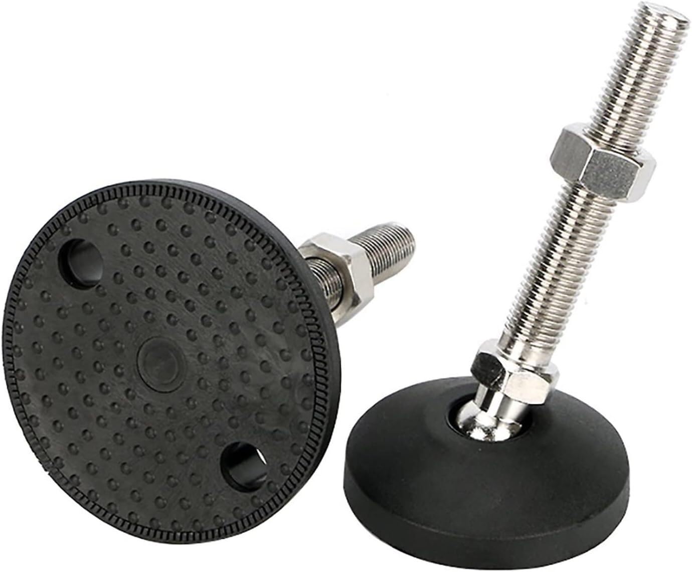 Niveladores de muebles: pie roscado ajustable de acero inoxidable con base de nailon duradera para una mayor estabilidad y apoyo