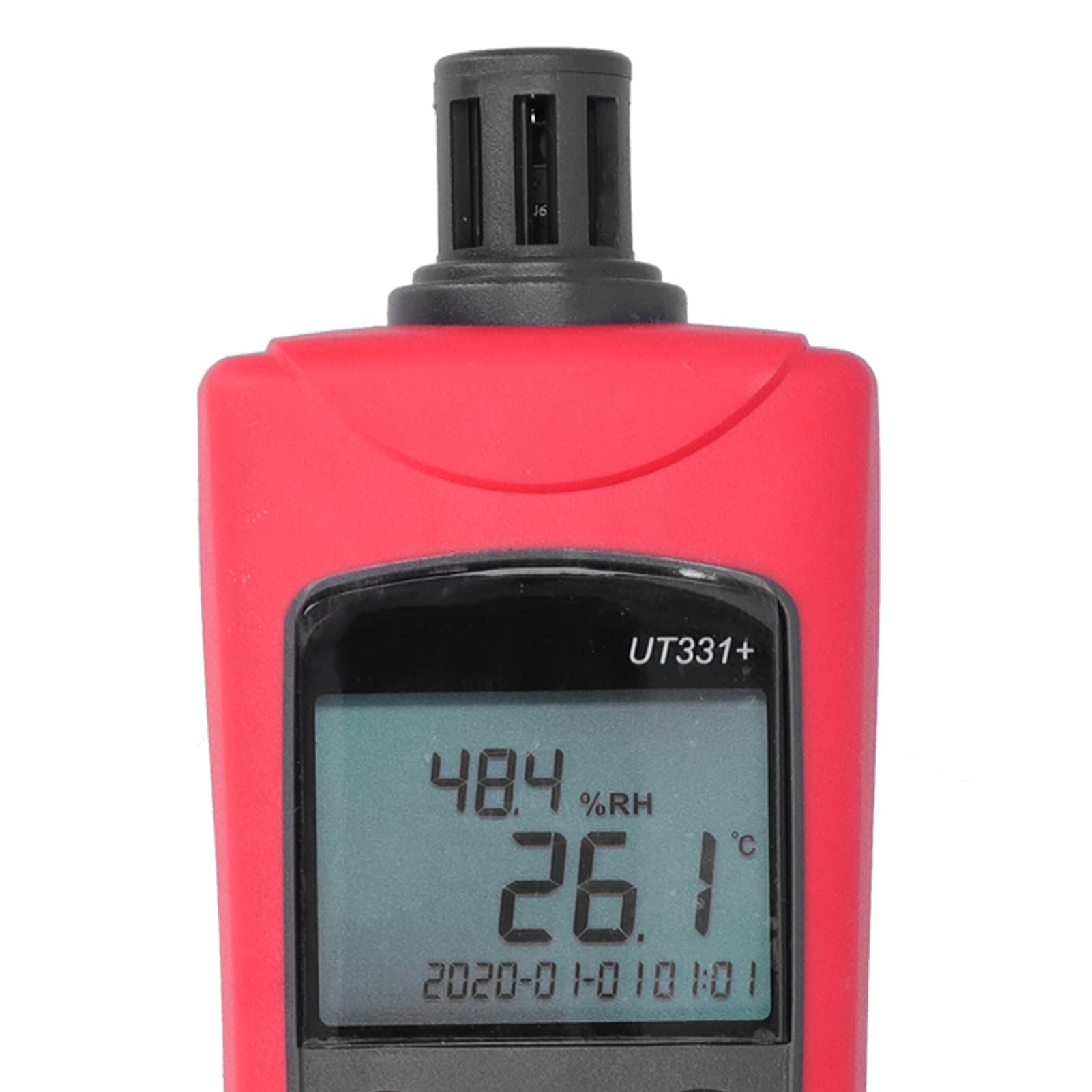 lyrlody Termómetro Digital UT331 Plus Medidor de Humedad y Temperatura ABS Higrómetro de 4 a 158 F con Punto de Rocío Bombilla Húmeda Retención de Datos Exportación USB para Uso en Laboratorio en
