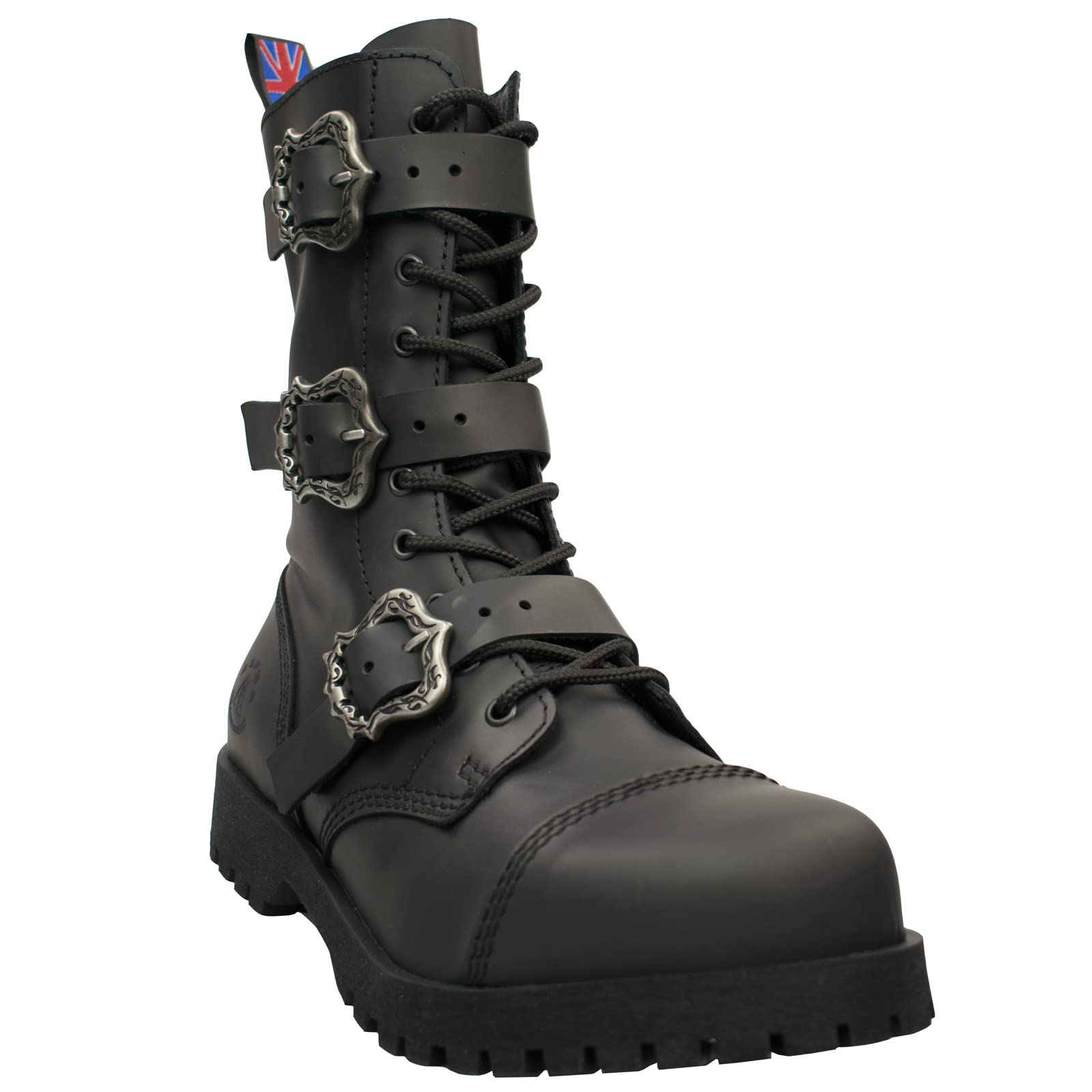 Alpha Rangers 10-loch Boot Schwarz Ranger Unisex Schnallen Buckles Gothic 5060