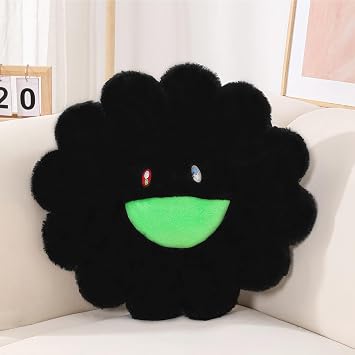 FIONOUT Flower Pillow, Smiley Face Flower Shaped Throw Pillow, Colorful Sunflower Plush Pillows, Cute Decorative Accent Cushion, Aesthetic Room Decor for Sofa Bedroom Car 40cm/15.7in