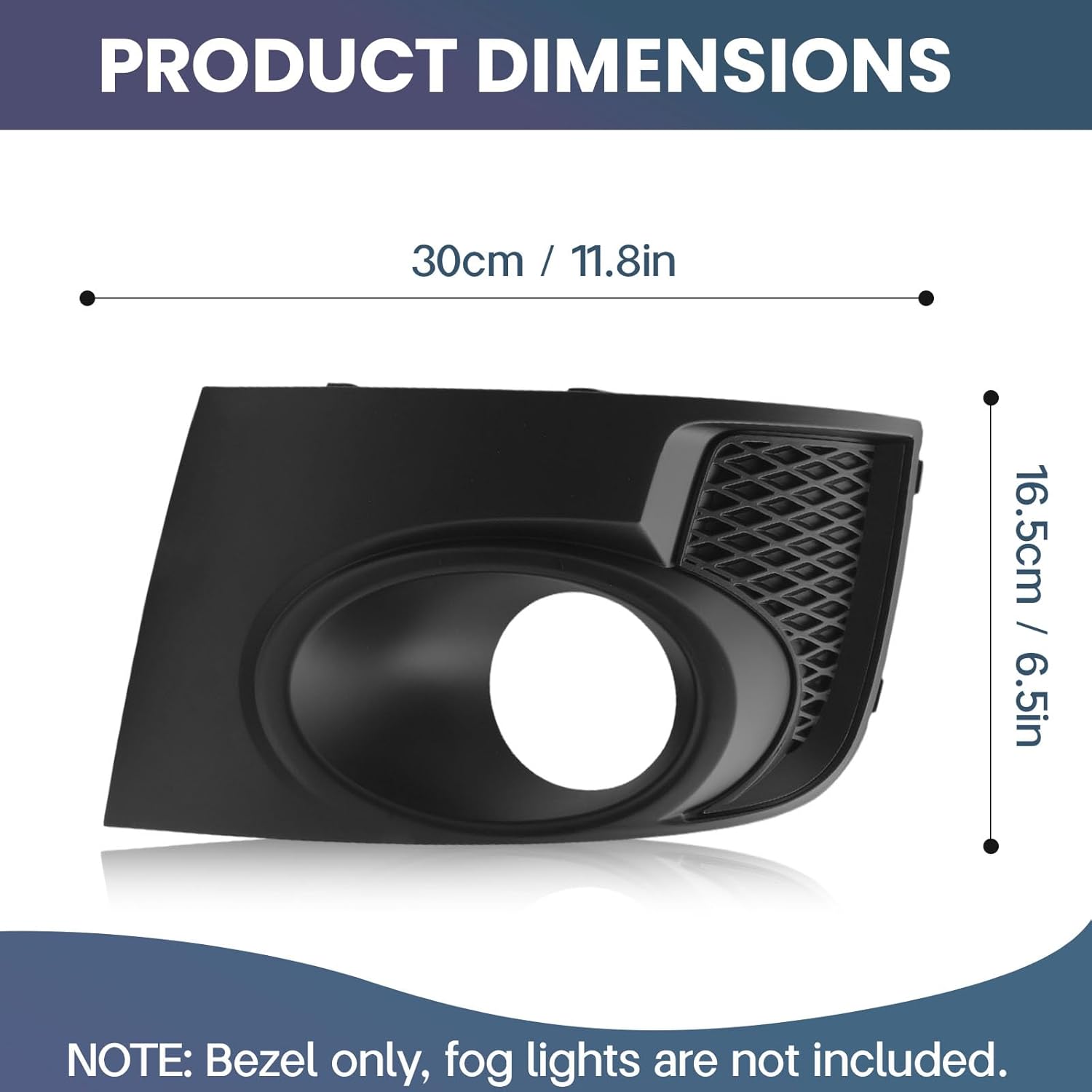Fog Light Bezel Covers Compatible with Subaru Impreza WRX Sti 2011 2012 2013 2014 Replacement Fog Lamp Cover Trim, 1 Pair, Matte Black
