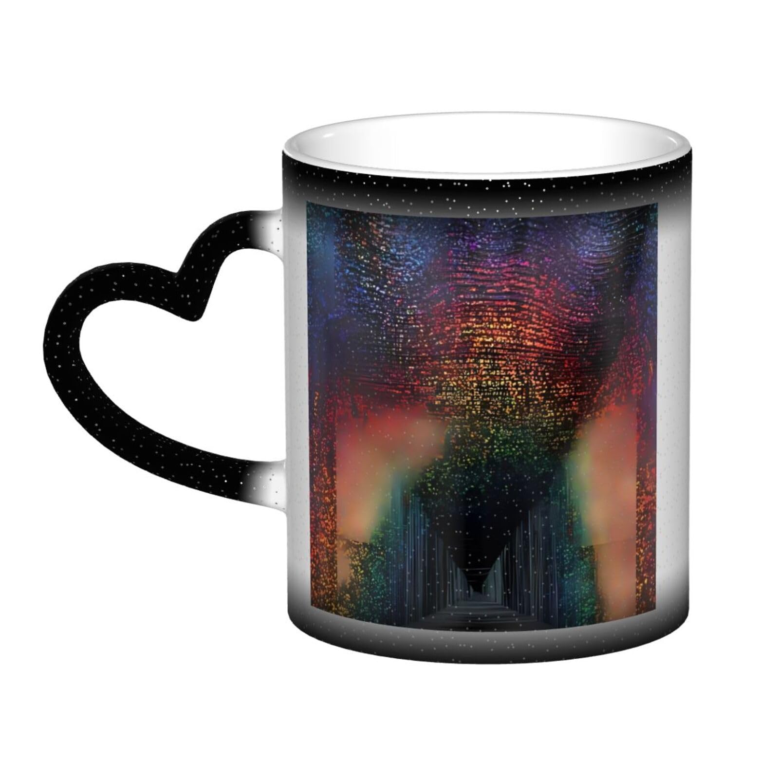 Keramische Cup Kerst Plaid Rood Zwart Wit Traditionele Koffie Mok Grappige Kleur Verandering Reizen Mok Keramische Hittegevoelige Cup 330ml