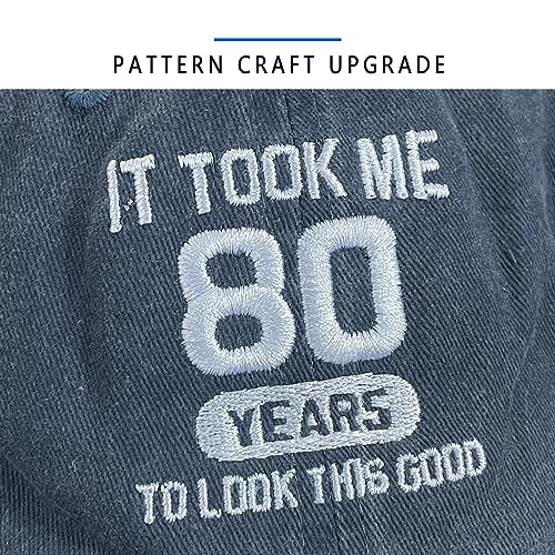 Image of 80th Birthday Gifts 80 Year Old Gifts Ideas for Men Women It Took Me 80 Years to Look This Good Hat Washed Cotton Hat
