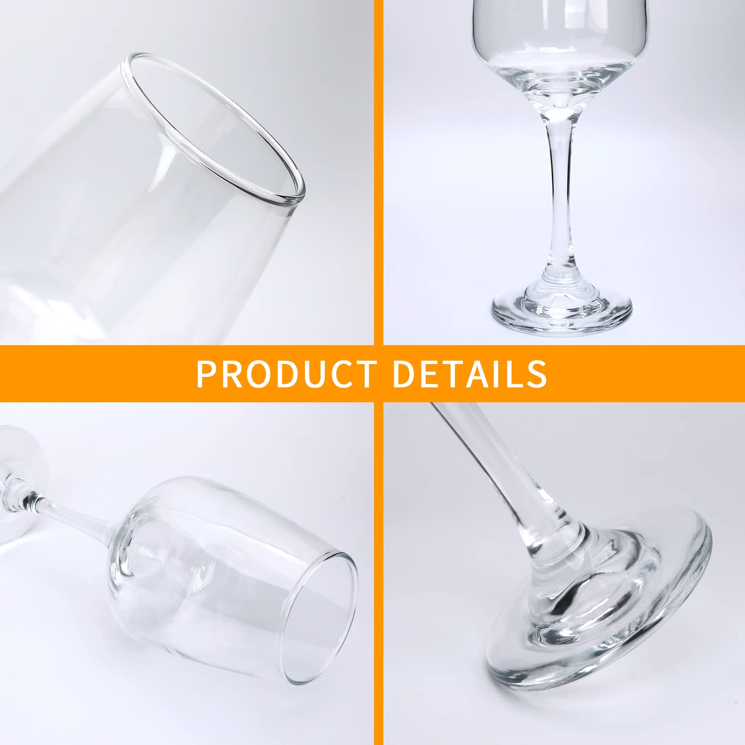 Ufrount Wine Glasses Set of 12,Clear 8 OZ Red Wine Glass with Stem,Premium Crystal Tall Wine Glassware White Wine Long Stemware for Restaurant,Party,Home Bar.