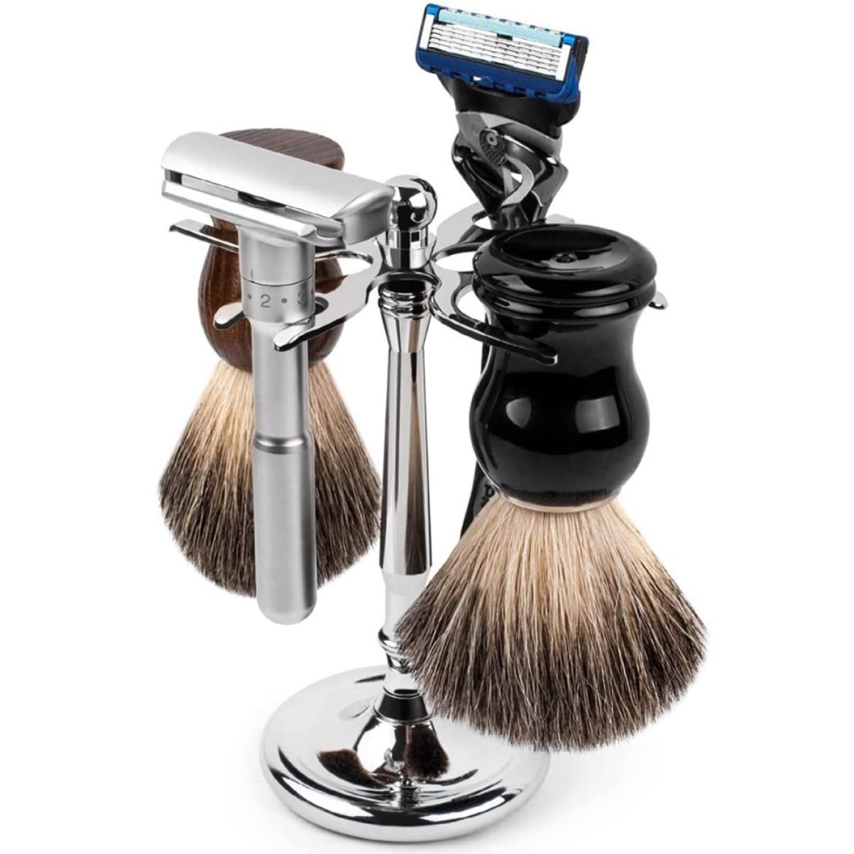 Healeved 2 Pz Porta Spazzole Per Barba Porta Pennelli Per Rasoio Rasoi Da Barba Da Uomo Organizer Per Pennelli Da Rasoio Supporto Per Rasoio Di Sicurezza Acciaio Inossidabile Silver