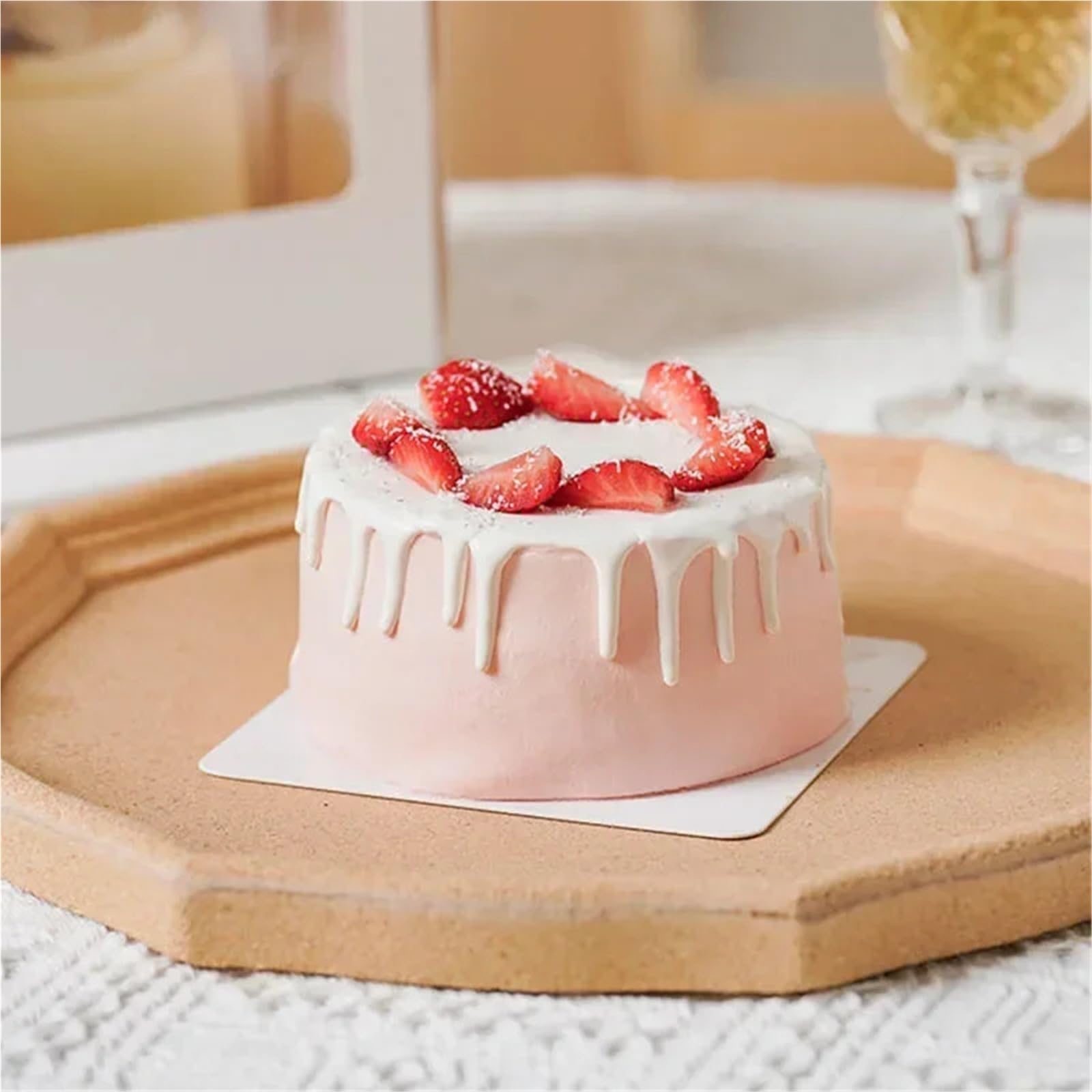 Caja embalaje 10pcs White Cake Box With Handle DIY Paper Boxes For Muffin Dessert Packaging Baking para tartas(15x15x15CM)