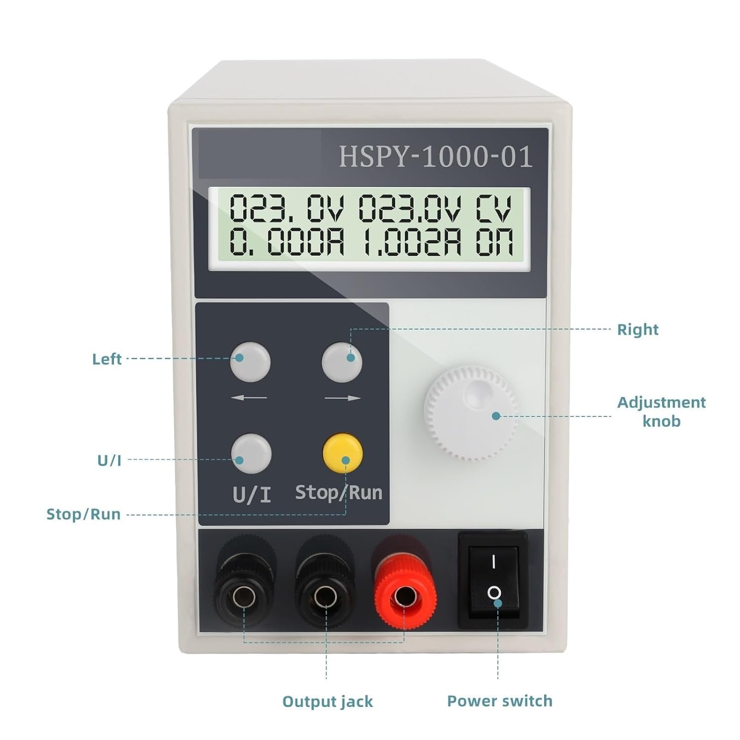 Fuente de alimentación CC Ajustable de Alta precisión, 0-600 V, 400 W/500 W/600 W Fuente de Banco de Laboratorio de conmutación programable con Pantalla LCD(300V 1A)