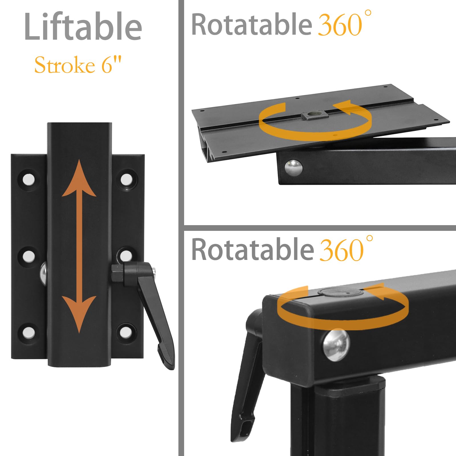 HwhongRV Upgrade RV Table Leg, Swivels 360 Degrees Removable Premium Aluminum Alloy Rv Table Leg Bracket - Image 3