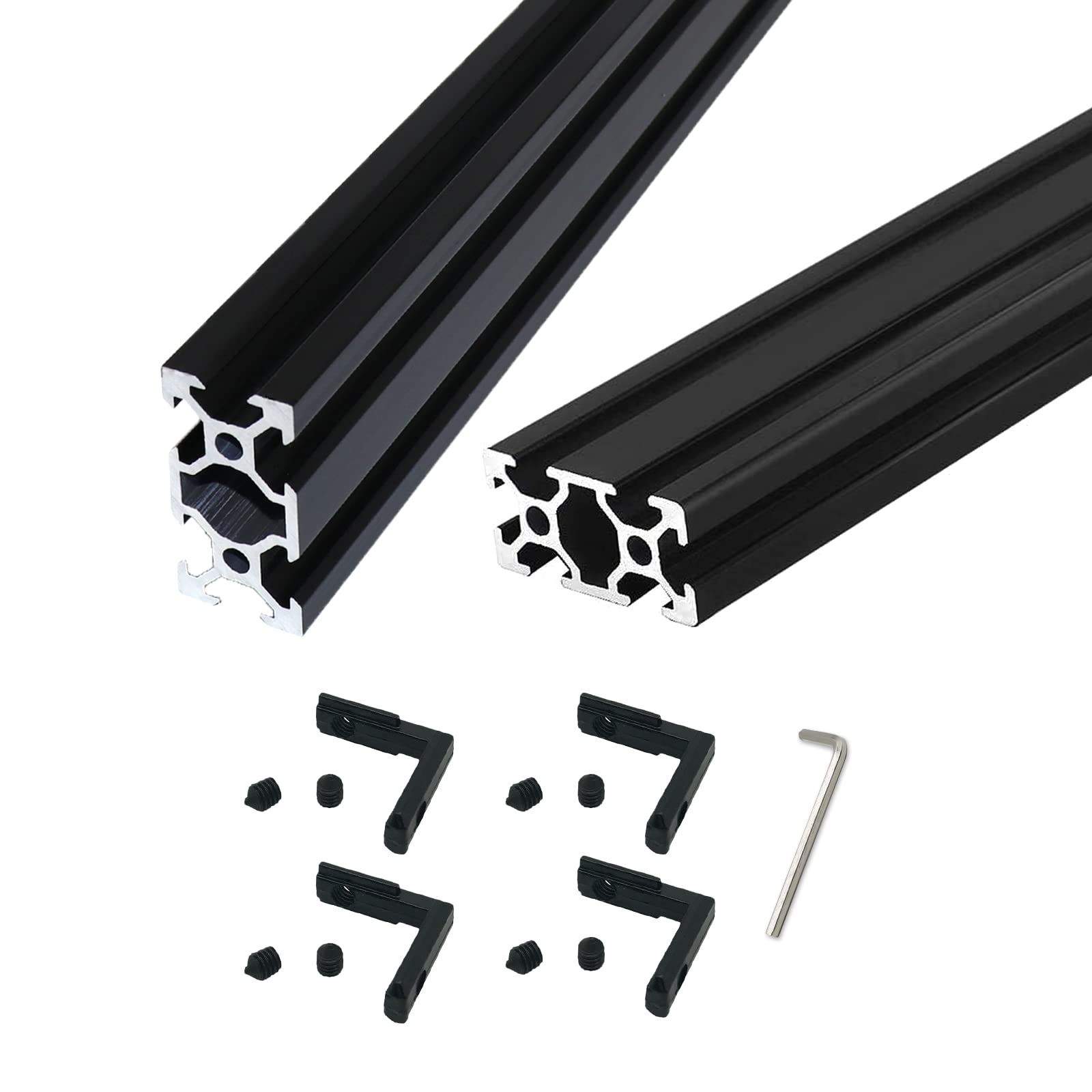 Photo 1 of 2pcs 700mm V Slot 2040 Aluminum Extrusion European Standard Anodized Black Linear Rail for 3D Printer Parts and CNC DIY (27.6inch) 700mm 2PCS 2040V