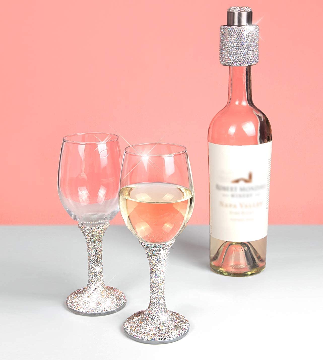 Amazon.com | TISHAA Bling Wine Glass All Purpose, Bedazzled Rhinestone  Diamond Wine Glasses, Dazzling Glam Decor Red and White Wine Glasses for  Wedding Christmas Thanksgiving, (White): Wine Glasses