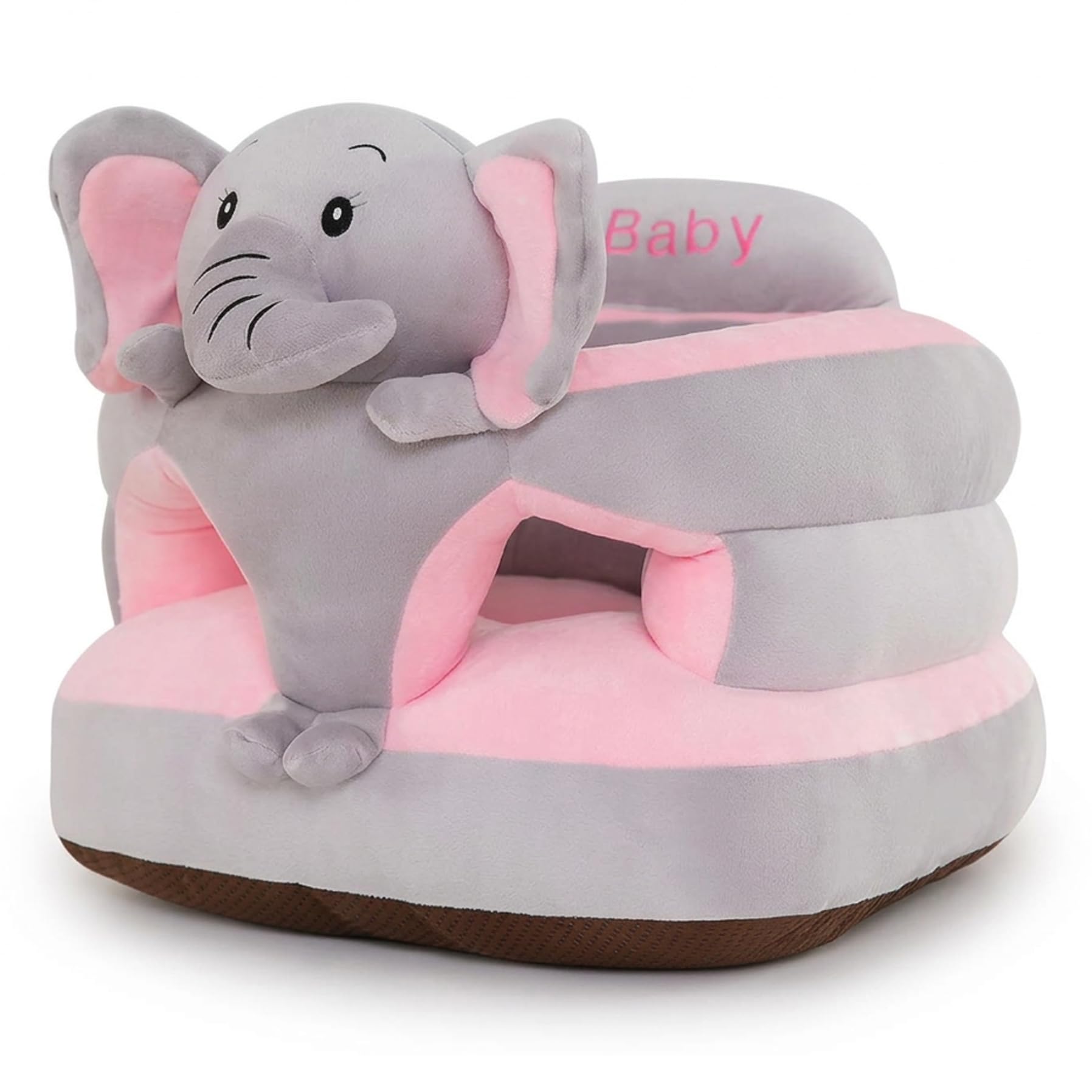Sedia Sit Up per Bambini, Seggiolino da Terra Sit Me Up Elefante per Bambino, Cuscino di Supporto in Morbido Peluche con Base Antiscivolo, Articoli per Neonati (Grigio), Utilizzo IntéRieure