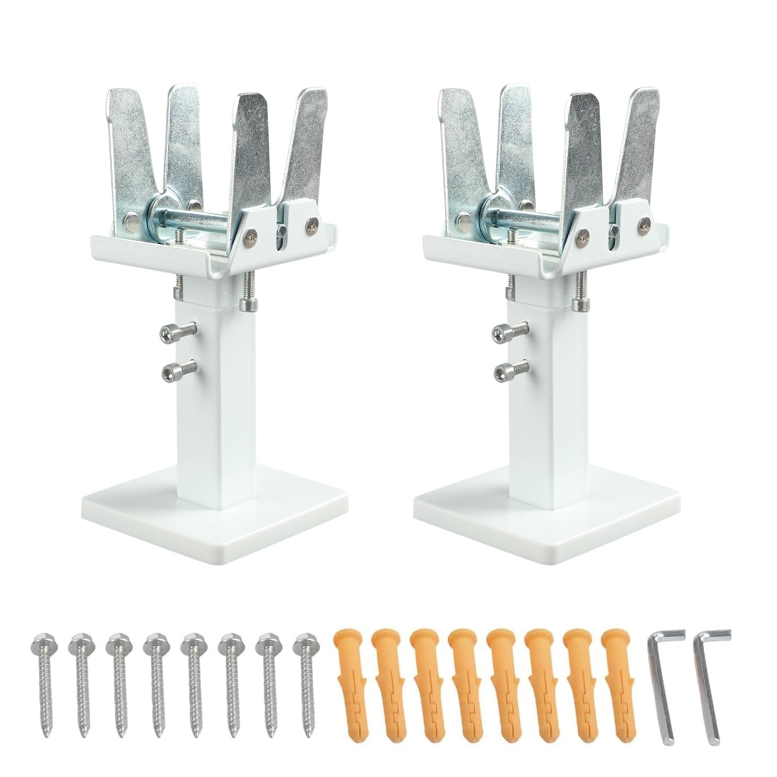 Juego de 2 Soporte Radiador, Kit de Patas de Radiador de Montaje en Suelo, 14-21 cm Ajustables Soportes de Radiador de Acero, Soporte Radiador con Doble Estabilidad para Radiadores de Panel