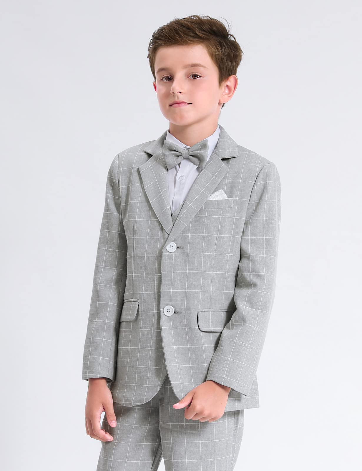 mintgreen Jungen Anzug Blazer 2PCS Gentleman Tuexdo Sätze Blazer + Hose + Fliege 5-12 Jahre