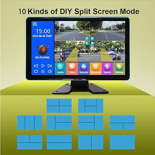 Miniatura 3 de EVERSECU Sistema de cámaras de respaldo para automóvil 4K con pantalla táctil de 10.1 pulgadas y 4 cámaras AHD de respaldo 1080P, reproductor de