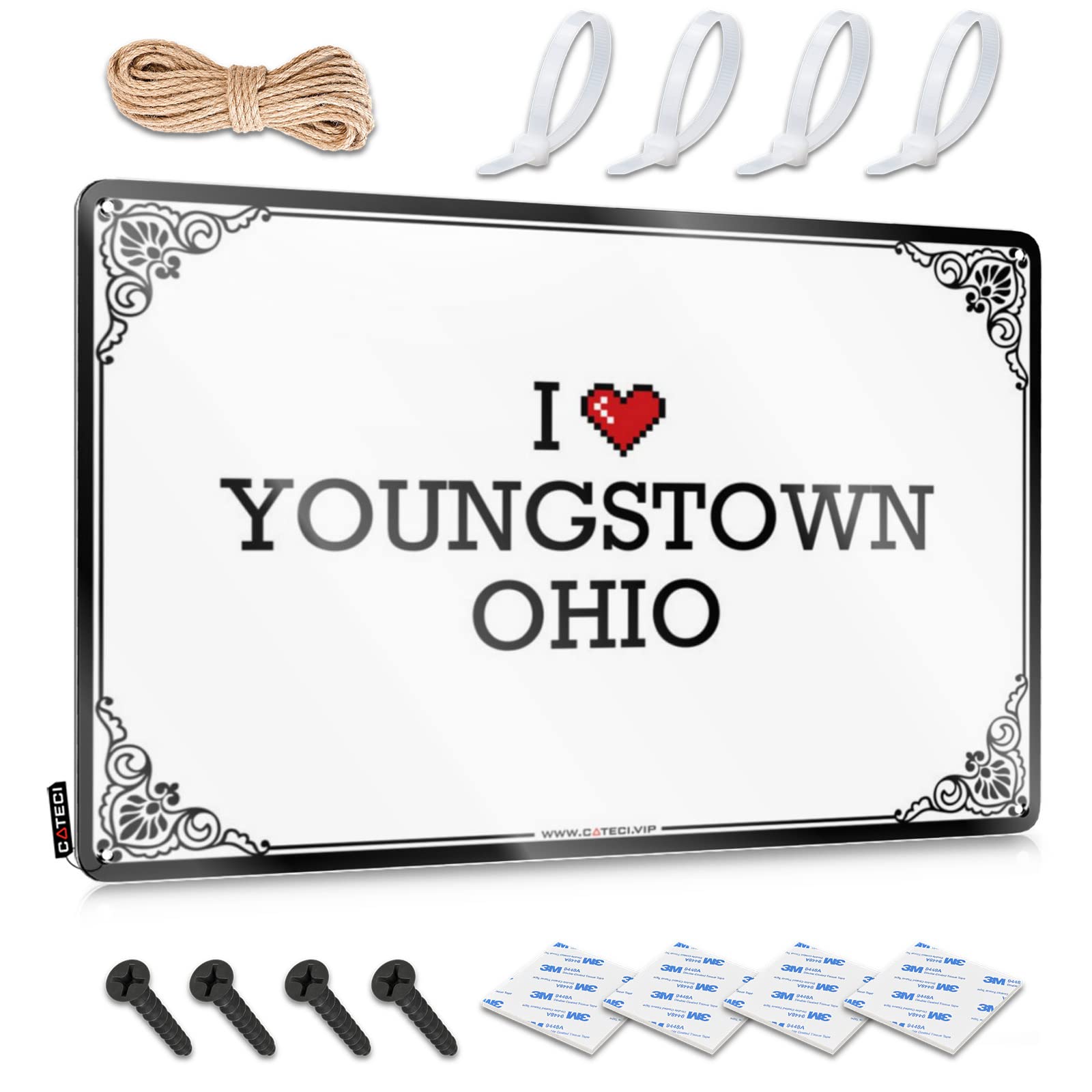 Small Decor Plaque | I Love Youngstown Ohio Adorable Decorative Wall Art Ready To Hang For Dorm(30X40CM)