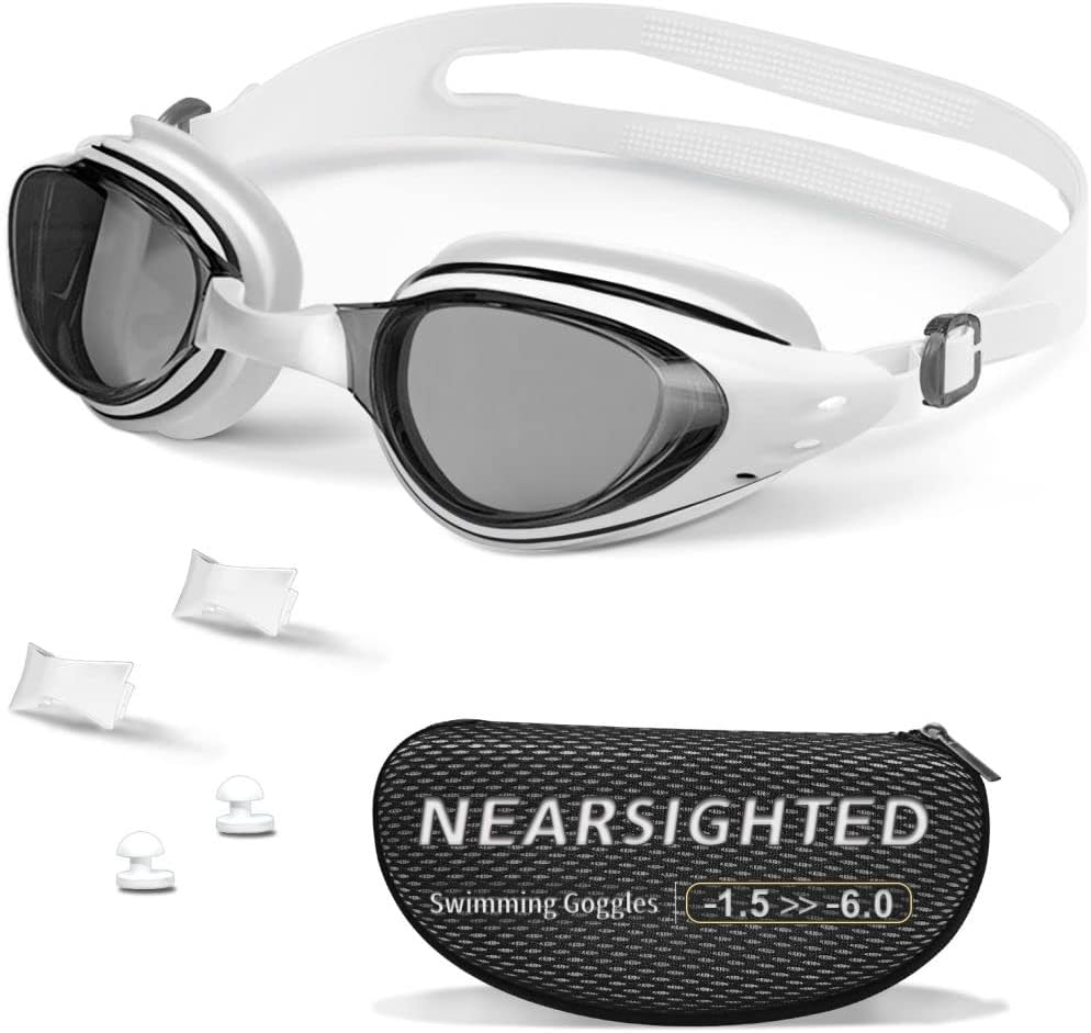 Nearsighted Swimming Goggles Polarized Anti-Fog No Leaking Shortsighted Swim Goggles for Women Men Kids Adults
