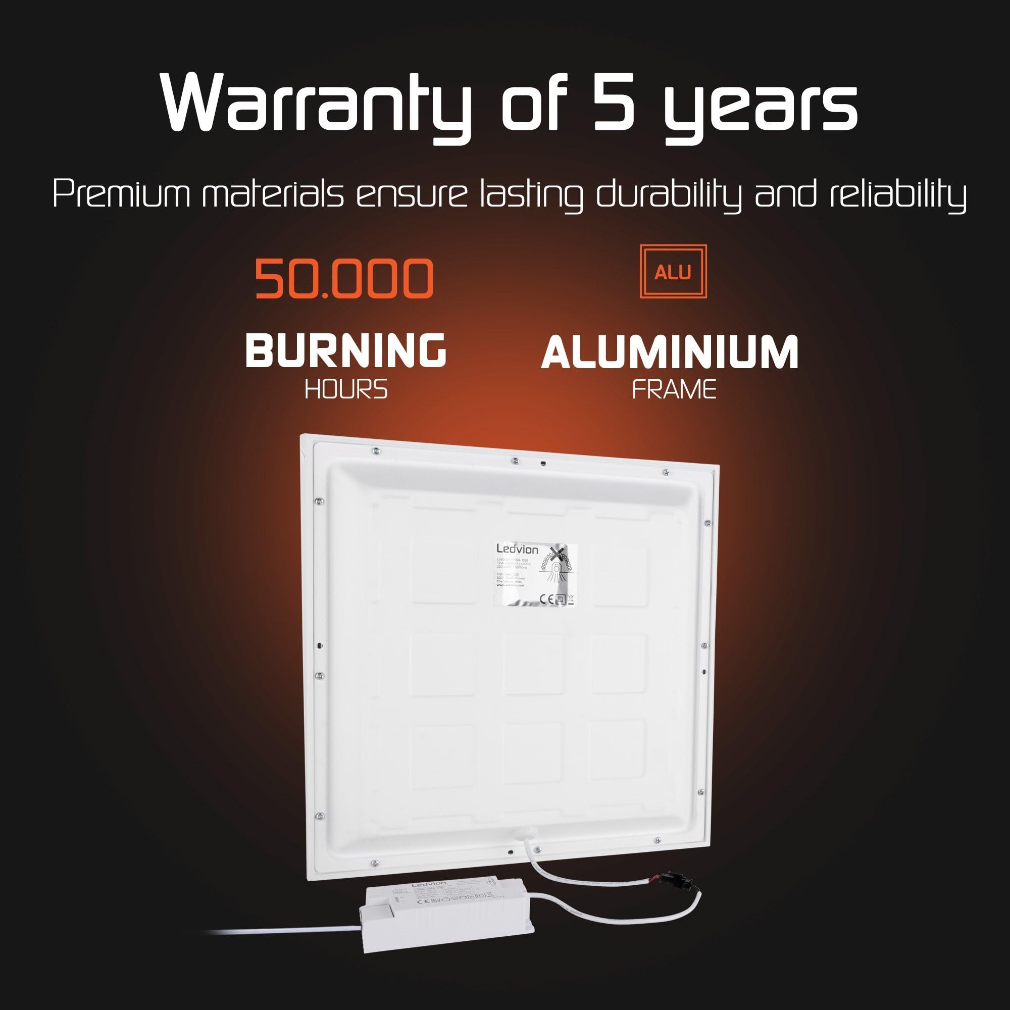 Ledvion - Panel LED Regulable, 30x30, 12W, 6500K, 125Lm/W, Driver LED Antiparpadeo, Luminaria Empotrada, Incl. Garantía de 5 Años