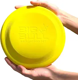 Frisbee Pet Brinquedo Cachorro Aerodinâmico Disco Big Bull para Porte Grande (Amarelo)