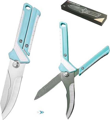 NOVANO Tijeras para aves de corral resistentes, tijeras de cocina para alimentos, tijeras de cocina 2 en 1 de alta calidad con mango antideslizante