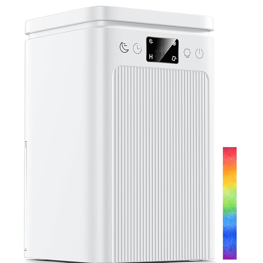 Deumidificatore Casa Muffa Elettrico 1800ml Anti Muffa Portatile - Ultra Silenzioso,Timer 2-12h,Spegnimento Automatico|LED 7 Colori|Per Bagno,Camera,Armadio