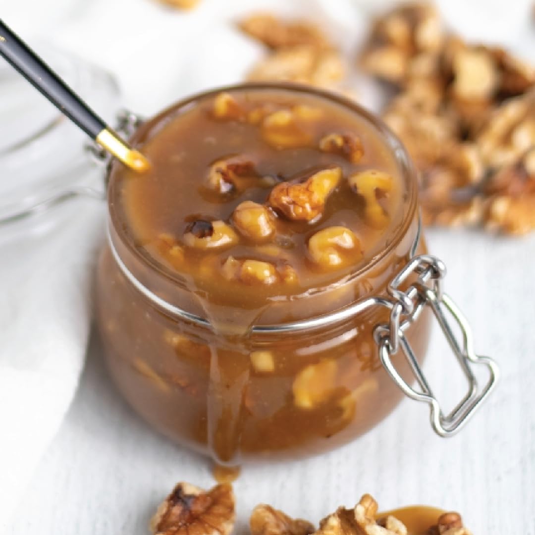 Germack® - Gourmet Caramel Walnut Fireside Blend - Caramel Drops, Glazed Walnuts, Chocolate, Almonds, Blueberries and Cranberries (Set of 2, 16oz Jars)